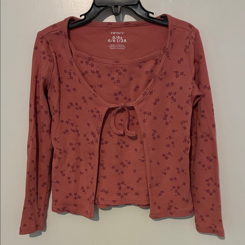 SOLD!! 💥2/$10💥 Carter's Girls Rust Floral Long Sleeve Top